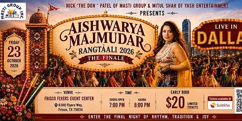 Rangtaali \u2013 Aishwarya Majmudar Finale Live in Dallas 2026