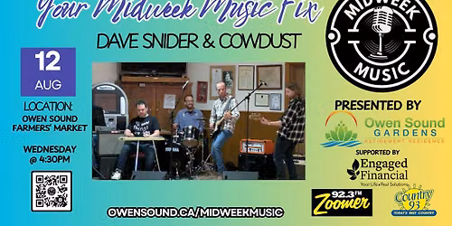 Mid Week Music presents Dave Snider and Cowdust at the Owen Sound Farmers' Market