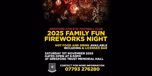 Gresford Athletic 2025 Family Fun Fireworks Night