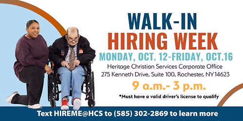 WALK-IN HIRING WEEK! 