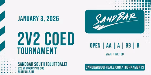 2v2 Coed Tournament @ SandBar South (Bluffdale)