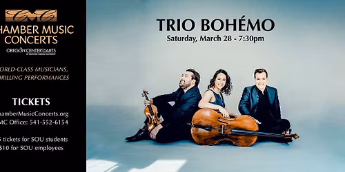 Trio Boh\u00e9mo Presented by Chamber Music Concerts