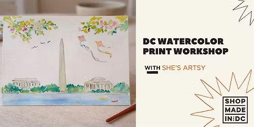 DC Watercolor Print Workshop with She's Artsy