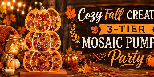 Cozy Fall Creations! 3 Tier Mosaic Pumpkin Party