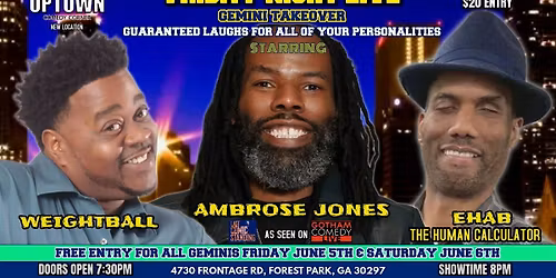 Friday Night Traffic Jam & Jokes: GEMINI TAKEOVER, Hosted by WeightBall