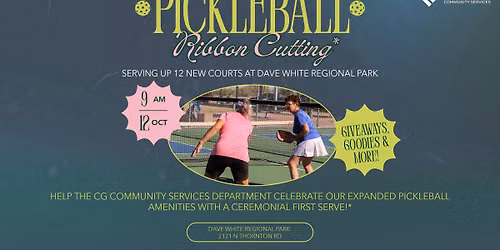 Grand Opening: 12 New Pickleball Courts at Dave White Park! \ud83c\udfd3
