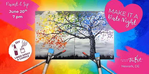 \ud83c\udfa8 Saturday Paint & Sip \u2013 Creative Fun in Newark, DE - Couples & BFFs: Happy Tree Set