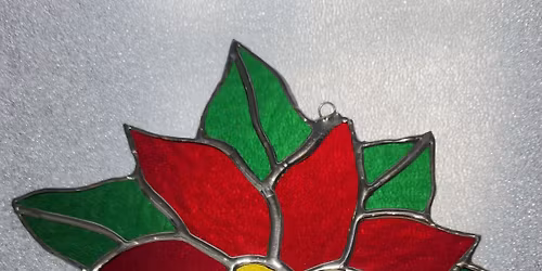 Poinsettia Leaded Glass Class