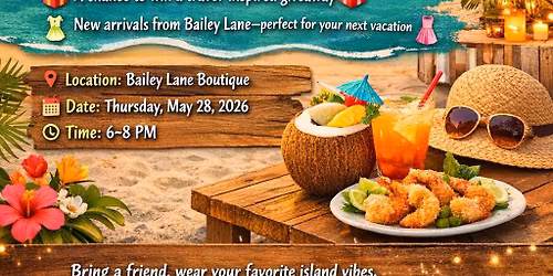 Tropical Travel Night at Bailey Lane \ud83c\udf34\ud83c\udf79 Hosted by Barefoot Adventures Travel