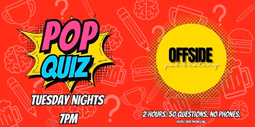 Calgary - POP QUIZ Tuesday @ Offside Pub & Eatery