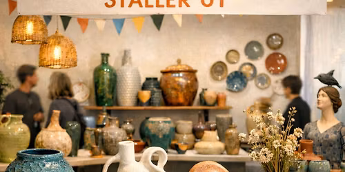 \u00c5rets keramikelever st\u00e4ller ut med caf\u00e9 och loppis