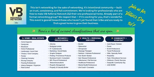 October 212-VB Referral Network's VISITORS DAY