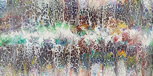 Acrylic Pour Painting: Rainbow Swipe