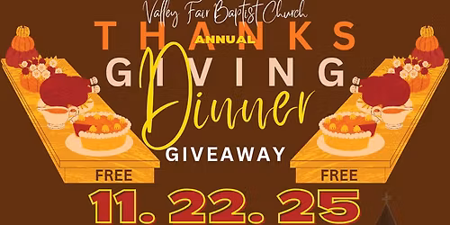 VFBC Annual Thanksgiving Dinner Giveaway