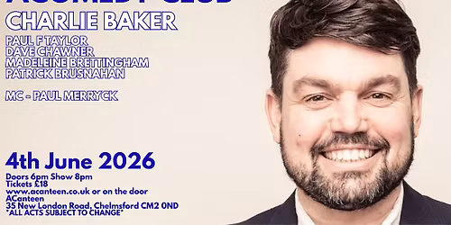 AComedy Club Chelmsford Thursday 4th June 2026