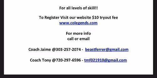 Colorado legends winter tryouts