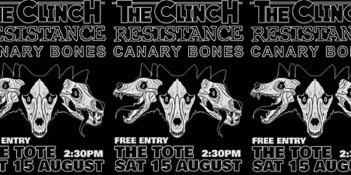 The Clinch, Resistance + Canary Bones: Raw on the Floor Tote front bar arvo