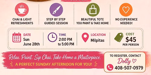 Chai and Paint Tote Bag Painting Workshop