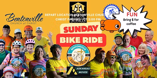 Bentonville Town Tour "SongRider" to Rogers with musical talent at Airship. 20 mile bike ride.