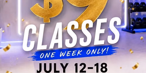 \ud83c\udf89 FIT HAPPENZ Turns 9: $9 Class Week