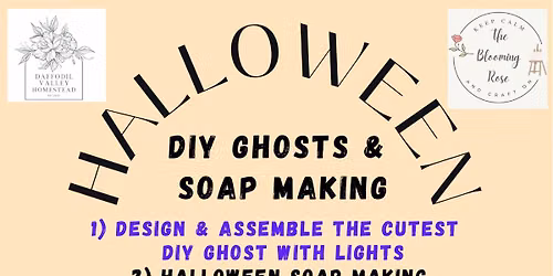 Design a light up ghost and make Halloween soaps at the farm!! 