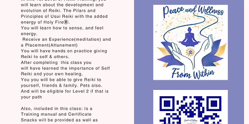 USUI\/HOLY FIRE III REIKI LEVEL 1 CERTIFICATION