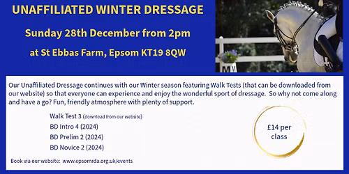 Unaffiliated Winter Dressage Competition - Sunday 28th December 2025
