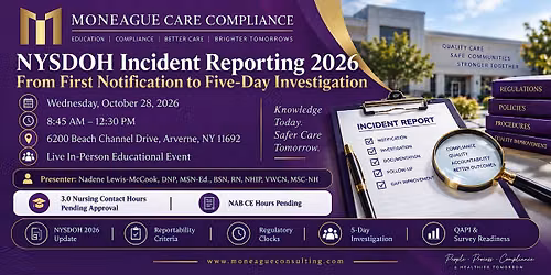 NYSDOH Incident Reporting 2026: From First Notification to Five-Day
