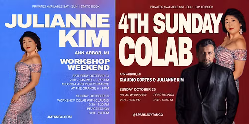 Weekend Workshops with Julianne Kim & Special Sunday CoLab Class with Claudio & Julianne