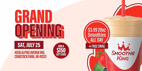 \ud83c\udf89 Grand Opening Celebration in Comstock Park! \ud83e\udd64\u2728