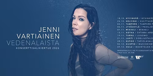 Jenni Vartiainen - Vedenalaista-konserttisalikiertue 2026