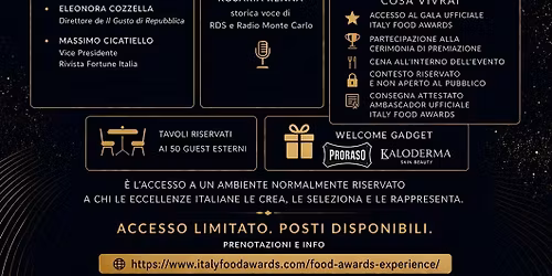 Gala Italy food awards