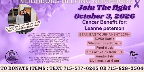 Neighbors Helping Neighbors Benefit for Leanne Peterson
