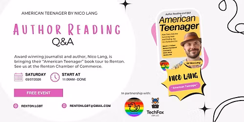 Author Reading and Q&A, Nico Lang's American Teenager