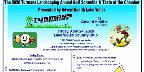 The 2026 Turmans Landscaping Annual Golf Scramble & Taste of the Chamber Presented by AdventHealth