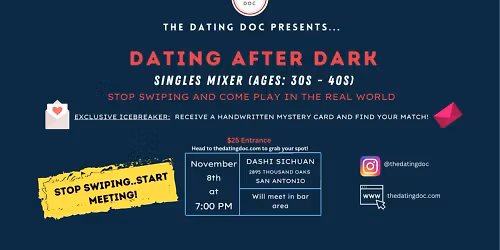 Dating After Dark: San Antonio Singles Mixer (Ages: 30s-40s)