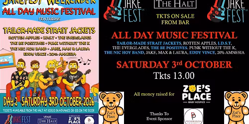 JAKEFEST 2026 - ALL DAY MUSIC FUNDRAISER 