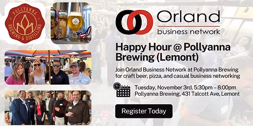 Orland Business Network Event @ Pollyanna Brewing Lemont (November 3rd)