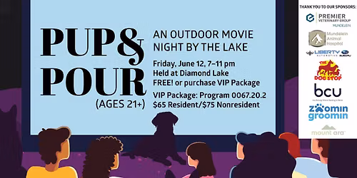 Pup & Pour (Ages 21+)-An Outdoor Movie Night by the Lake