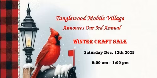 Tanglewood Mobile Village Craft Sale 3309 Channing Dr. Holiday Florida