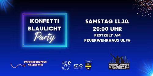 Konfetti Blaulicht Party