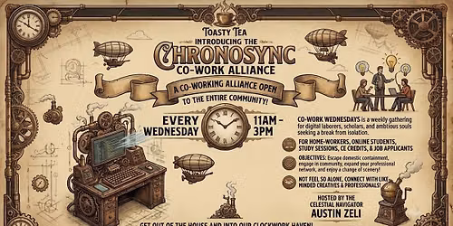 Co-Work Wednesday Sip and Study with us!