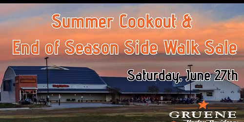 Summer Cookout and End of Season Sidewalk Sale