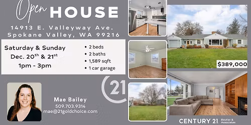 OPEN HOUSE - 14913 E. Valleyway Ave. Spokane Valley, WA 99216