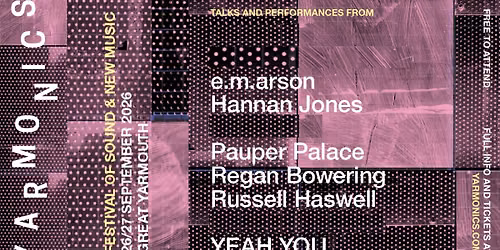 YARMONICS - SATURDAY 26 SEPTEMBER