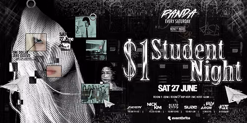 PANDA SATURDAYS | SAT 27 JUN | $1 STUDENT NIGHT