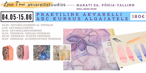 AKVARELLI ABC KURSUS TALLINNAS (04.05-15.06-2026)