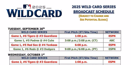 NL Wild Card: Chicago Cubs vs. TBD - Game 3 (If Necessary)