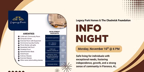 Legacy Park Homes- INFO NIGHT
