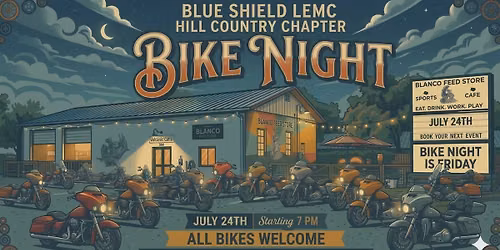 Hill Country Bike Night with Blue Shield LEMC
